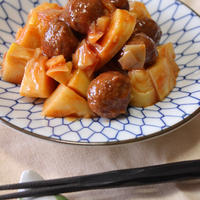 味噌がミソ！筍と味噌ミートボール炒め