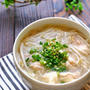 鶏肉柔らか！もやしたっぷり！ほんのりとろみの旨塩スープ