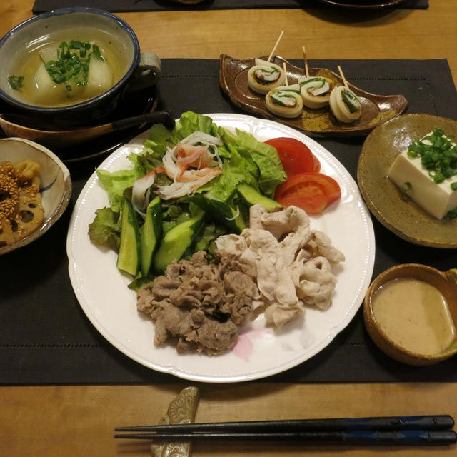 おうちでしゃぶしゃぶの晩ご飯　と　ヨウスケ＆ラッキーはお留守番♪