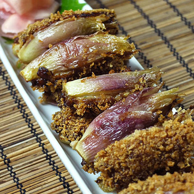 ミョウガのなめろう揚げ