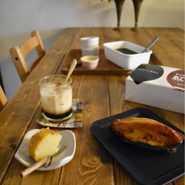 おやつにスイートポテト。とゼリー。