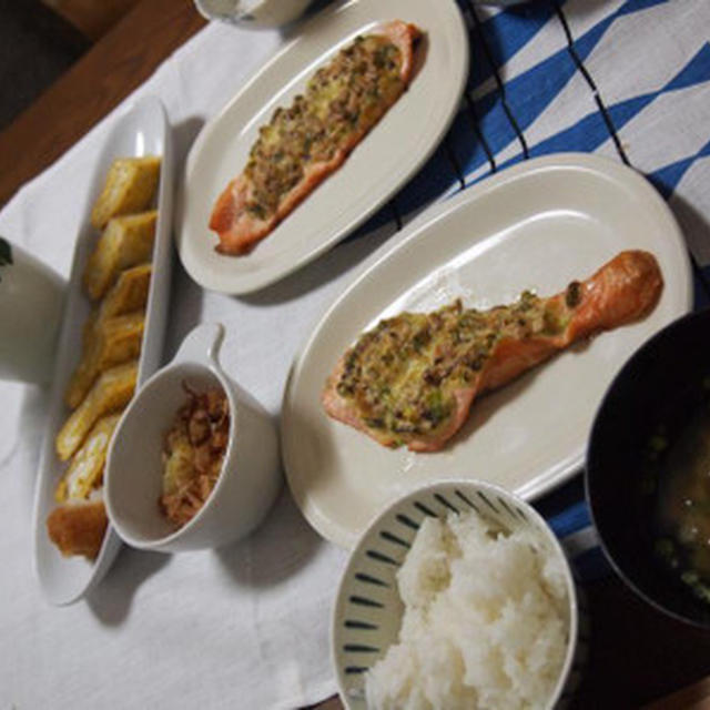 鮭のマヨ焼きとたまご焼き