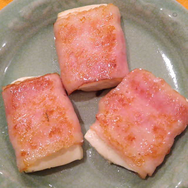 豆腐のベーコン巻き～「三食ごはん　海辺の牧場編」の料理です♪
