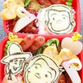 海苔アートキャラ弁☆黄色い帽子のおじさんとジョージ