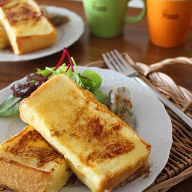 今朝の朝ごはん☆あつあつｸﾘﾁ入りﾌﾚﾄｰでとろける朝ごはん