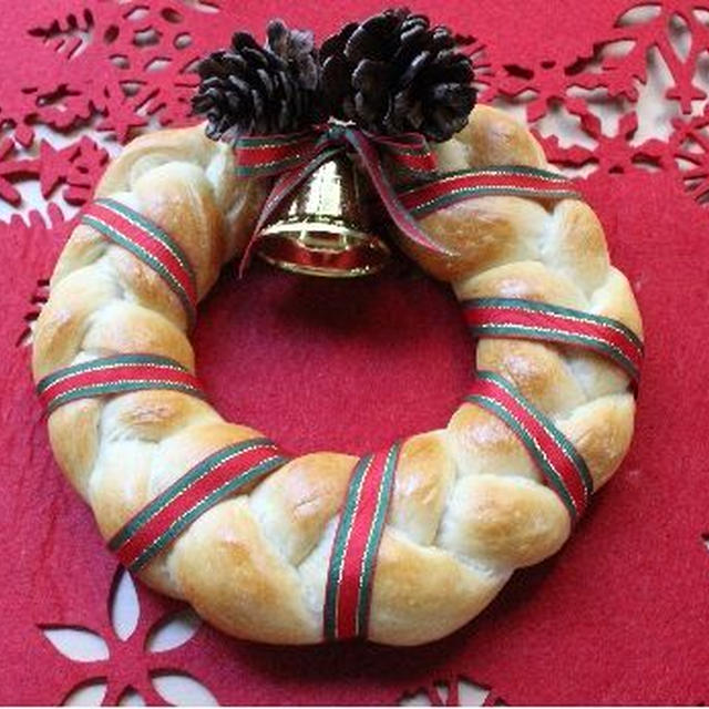パンで作ったクリスマスリース♪