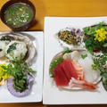 真珠のお皿で山菜定食　アケビのあく抜きと納豆和え～ by haruさん