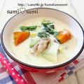 寒い日に♡中華風・白菜とチンゲン菜の豆乳クリーム煮 by sumisumiさん