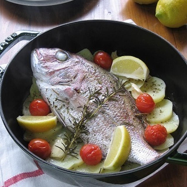 Staubで 鯛とじゃが芋の白ワイン蒸し By カシュカシュさん レシピブログ 料理ブログのレシピ満載