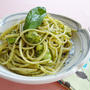 Weekendはさっぱりイタリアン　　　〝そら豆入りリングイーネのバジルソース”