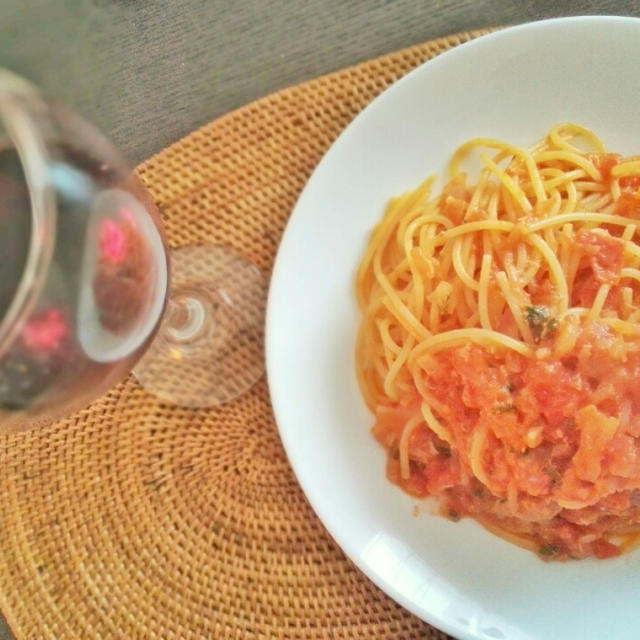 家ごはん☆蟹のトマトソースパスタ