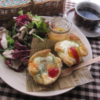 朝カフェ♪パイシートで簡単！エッグ&ミートソースパイ
