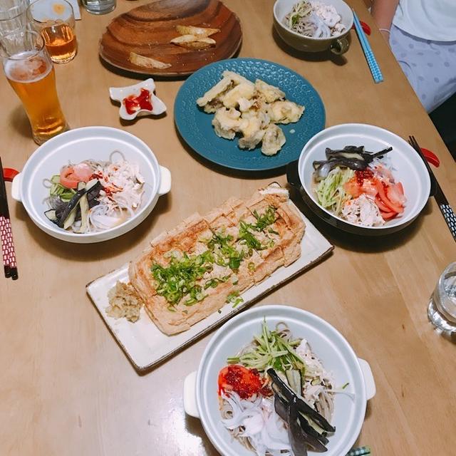 冷やしゴマだれサラダ蕎麦の週末ごはん＊ベランダ菜園。