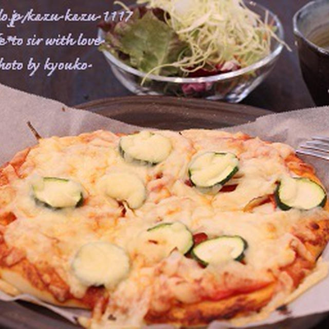 昼カフェ☆ズッキーニピザランチ（レシピ）