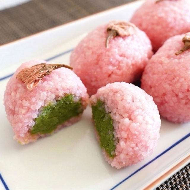 【放置で簡単！】抹茶入り餡の関西風桜餅