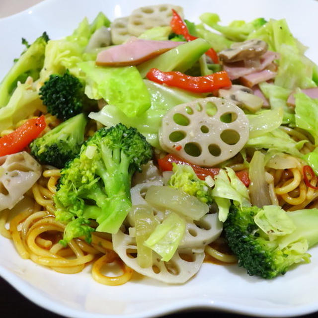 蒸し野菜のパスタ　～冷凍スパゲティを使って