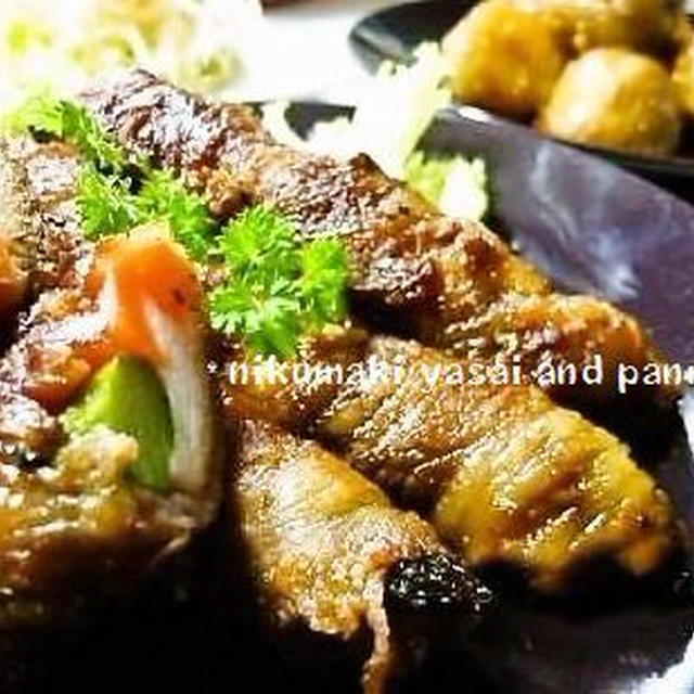 【 ﾊﾟﾝ耳でﾎﾞﾘｭｰﾑUP！ ﾊﾞﾗ肉の野菜巻き 】