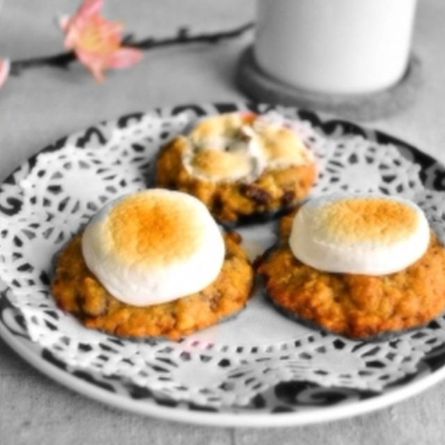 焼きマシュマロとヌテラのチョコチップクッキー