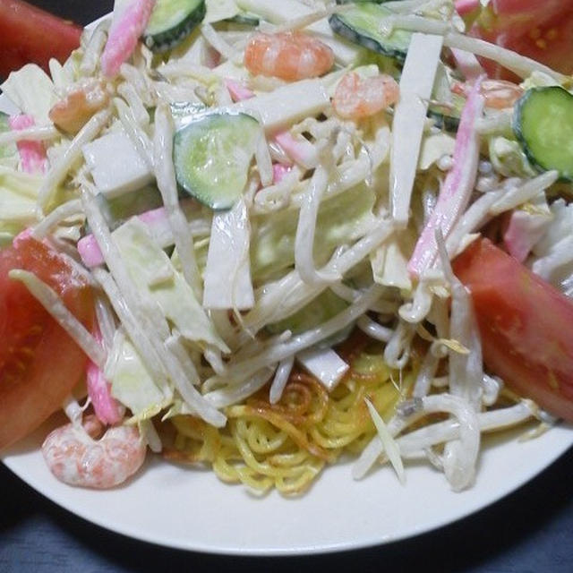 シラスと菜の花の炒飯＋長崎サラダ～坂の町は食事も坂～