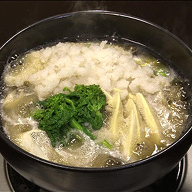 菊池隆さんの「雪解けふわふわ鍋」とシメの「サッパリみかんそば」のレシピメモ