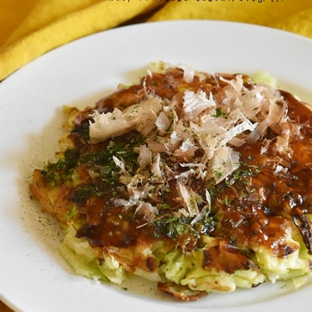 冷凍しておくとお昼ご飯や子供さんのおやつに【ふんわり長芋入りのお好み焼き】