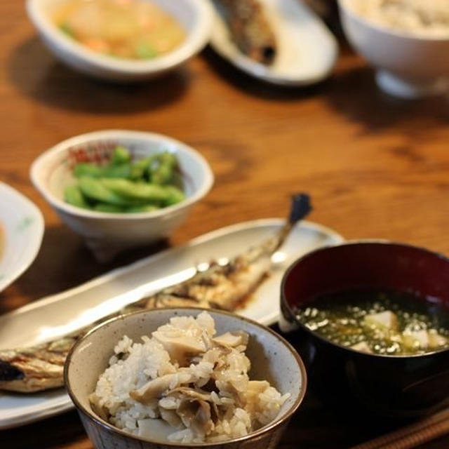 松茸風味　かんたん炊き込みご飯　☆秋刀魚ときのこの雑学♪