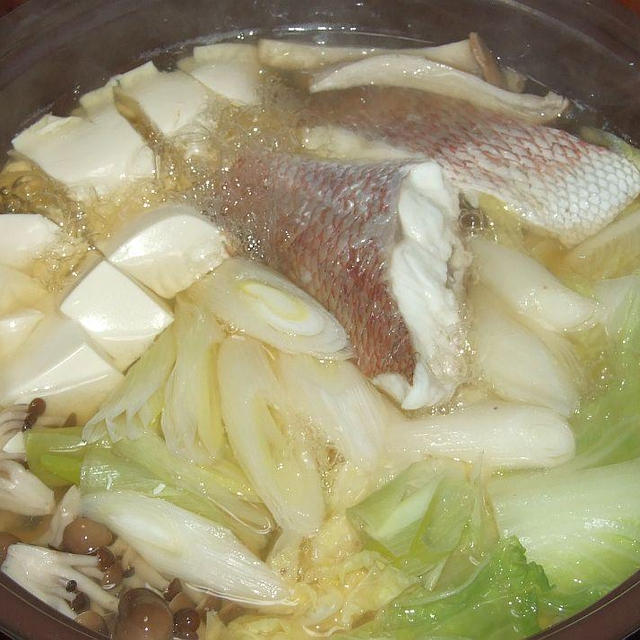 鯛鍋＆茄子の田舎煮＆サラダ