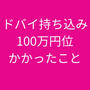 ドバイ持ち込みで100万円くらいかかったこと