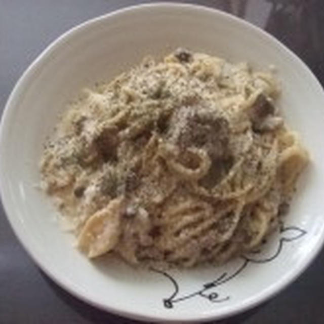 豆腐入り豚肉と白菜のクリームスパゲティ