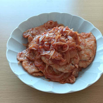 旦那さん作ポークチャップとか