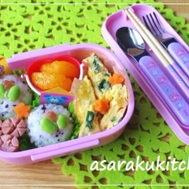 ニラ玉のお弁当（年中女児のお弁当）