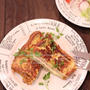 朝カフェ☆ハムとチーズのフレンチトーストセット（米粉角食レシピ）