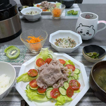 冷しゃぶの献立。今日のいろいろ。