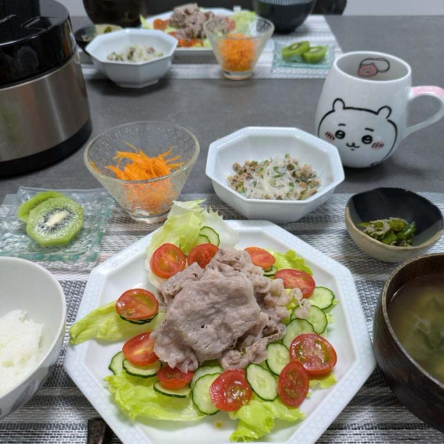 冷しゃぶの献立。今日のいろいろ。