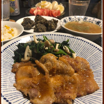 ポークジンジャーとコーンご飯