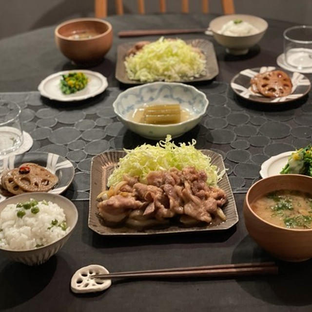 生姜焼きの夜ごはんと、甘えっ子マン(*´ω`*)