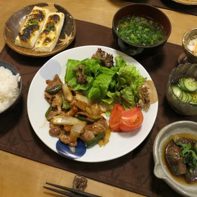 豚の生姜焼き＆木の芽田楽の晩ご飯　と　ハートの葉っぱ♪