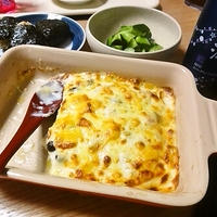 スパークリング清酒「澪（みお）」と豆腐グラタン