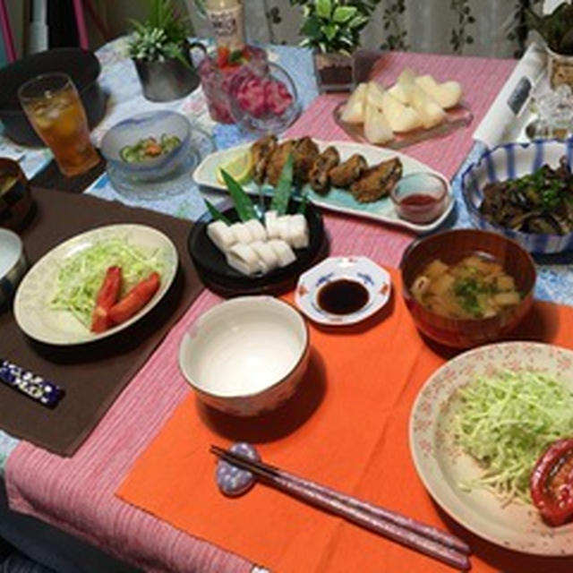 茄子の牛肉巻きフライ&茄子の甜麺醤炒め
