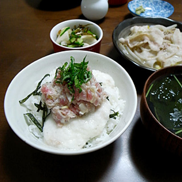 ネギトロとろろ丼です。かきこみました。