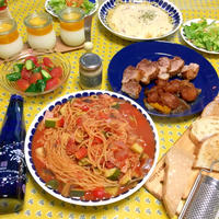 澪で、おつかれ　ラタトウユ　ワンポットパスタ　パーテイ♪