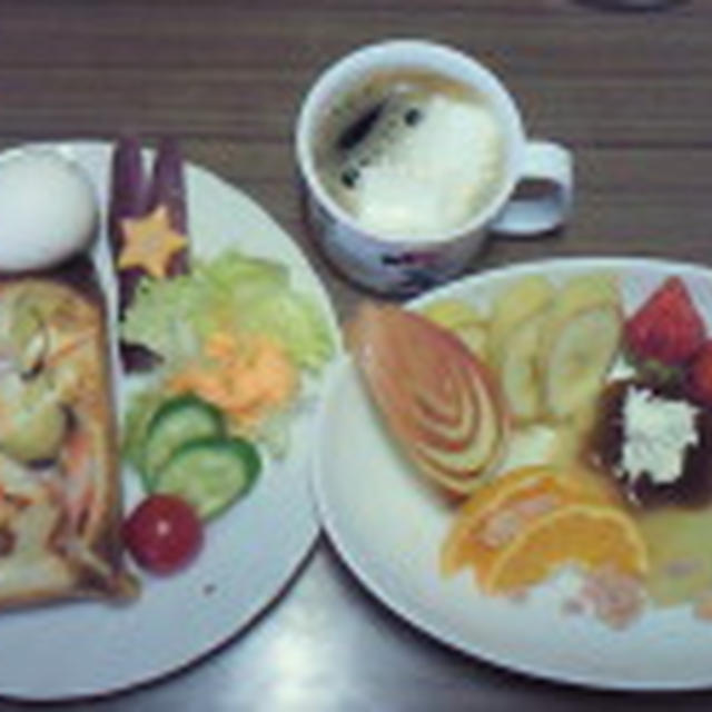 Good－morning ラビっ子のミックスピザ＆プリンアラモード～じゃよ♪