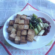 絹厚揚げ＋九条ネギの醤油炒め