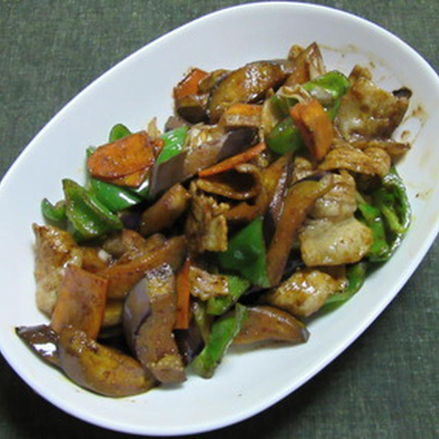 豚肉とナスとピーマンの中華風味噌炒め