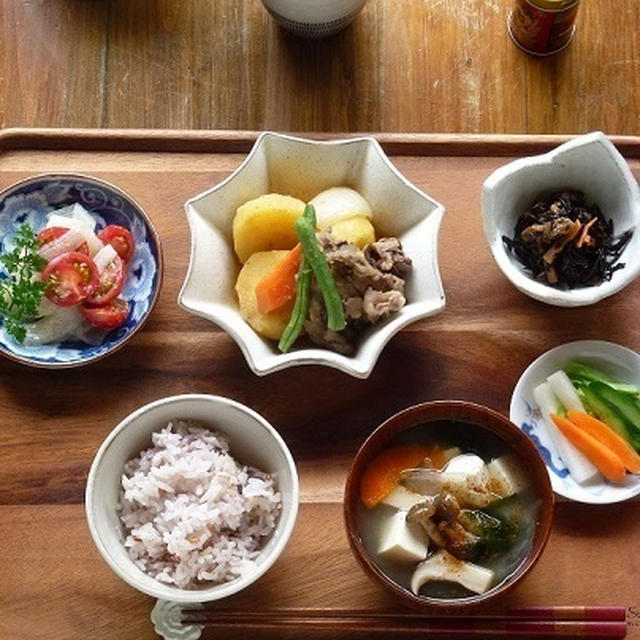 ストウブで無水肉じゃが いつもの一汁三菜ごはん By カシュカシュさん レシピブログ 料理ブログのレシピ満載