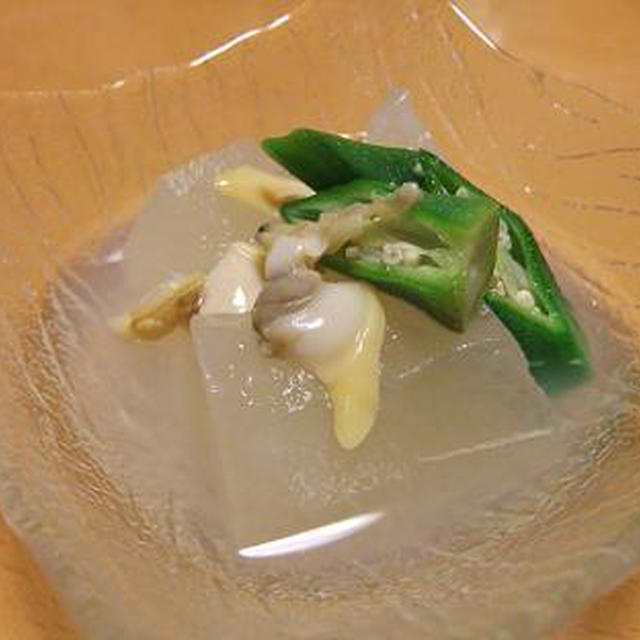 冬瓜とあさりと冷やし鉢と、冬瓜と高野豆腐の含め煮