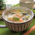 【アレンジ自在！！】冷凍作り置きできる『野菜スープの素』で　豆乳野菜スープ