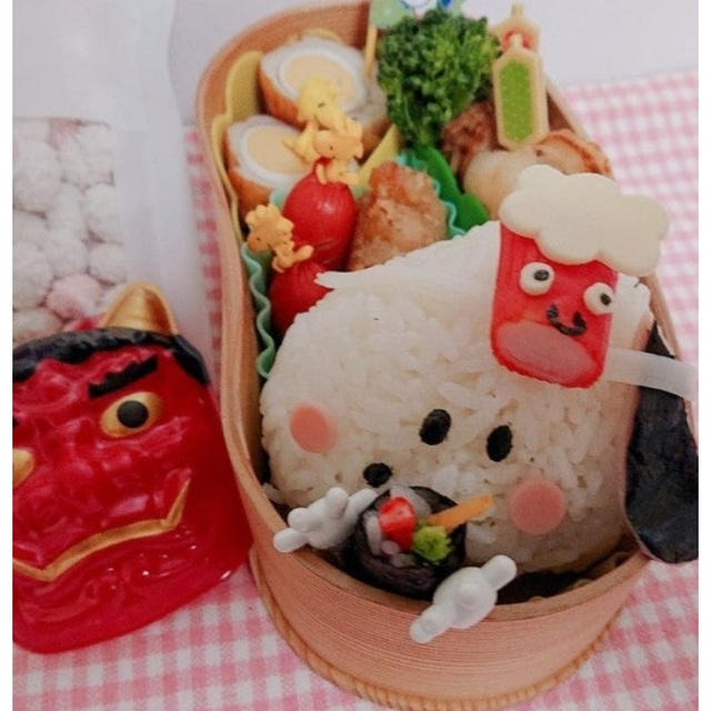 スヌーピーと恵方巻き♡節分弁当〖 キャラ弁〗   #平日お昼ご飯はお弁当or外食