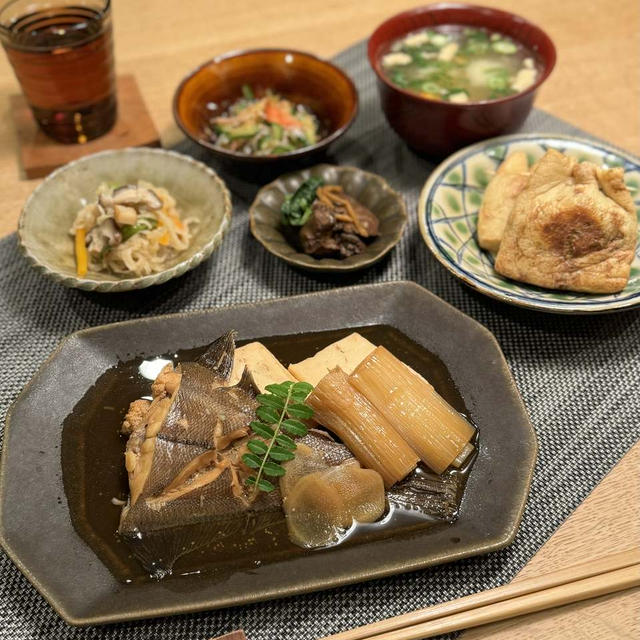 カレイの煮付け定食