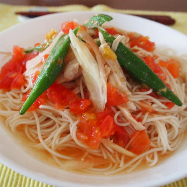 【ヤマキだし部】美味しいトマトだしでいただく☆ぶっかけそうめん♪